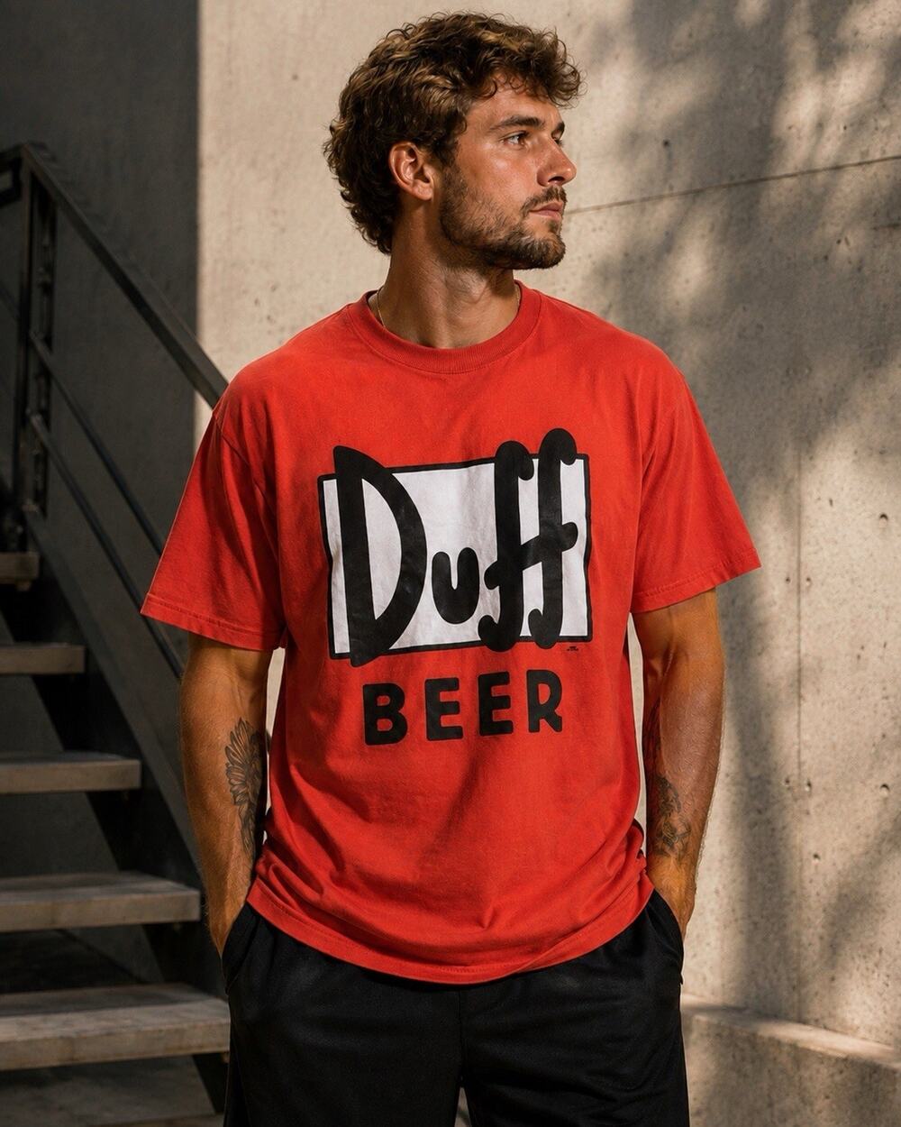 The Simpson  Duff Beer Orange Shirt Size Large